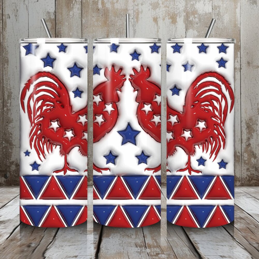 Patriotic Chicken Tumbler 20 oz - Picture 1 of 1